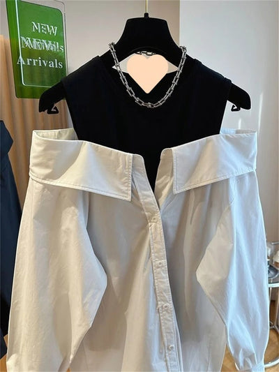 Avelena | Einzigartige Zweiteilige Polo-Bluse für Frauen