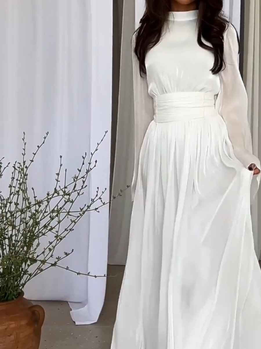 Hübsches Maxikleid mit Bindegürtel für Damen