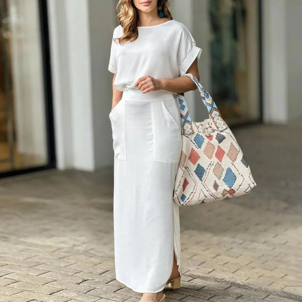 Elegantes Maxirock und Crop-Top-Set für Mädchen