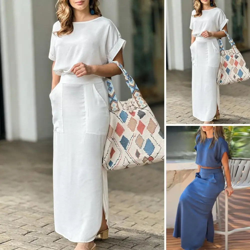 Elegantes Maxirock und Crop-Top-Set für Mädchen