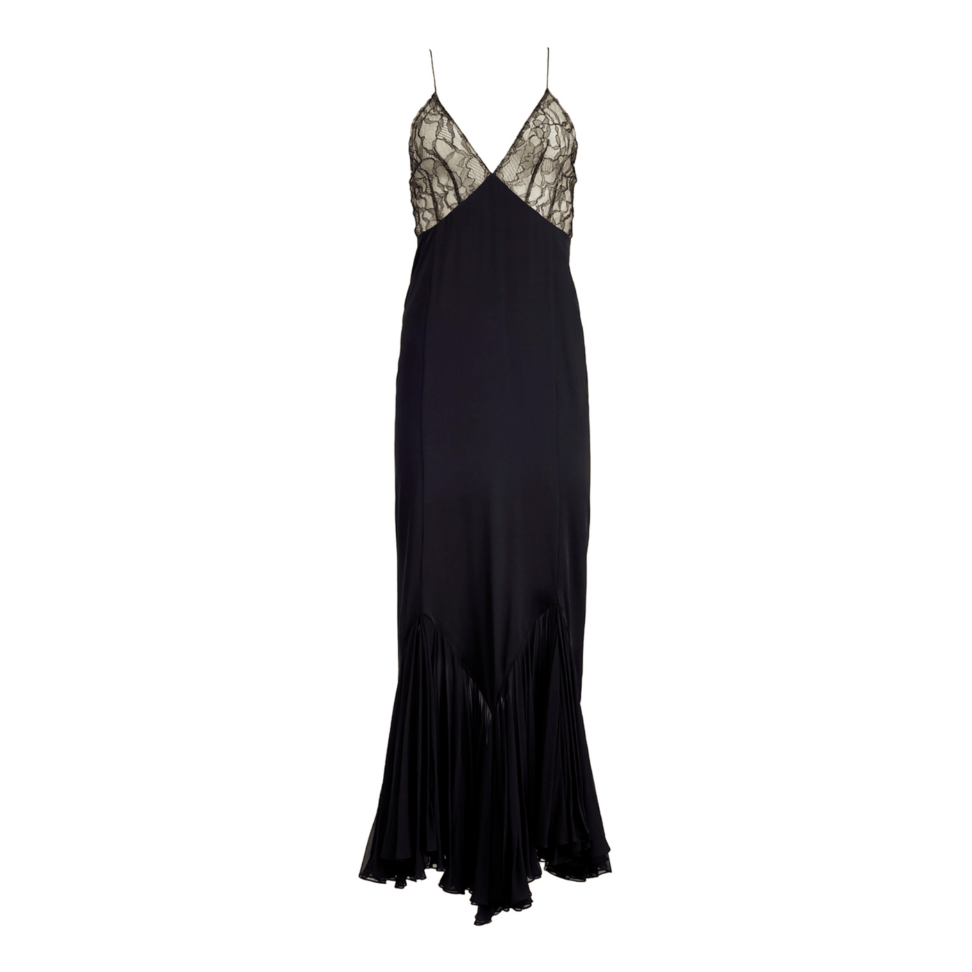 Elegantes Schwarzes Kleid aus Spitze und Mesh