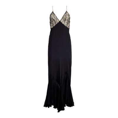 Elegantes Schwarzes Kleid aus Spitze und Mesh