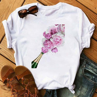 Avelena | Kawaii Roségold Weinglas T-Shirt