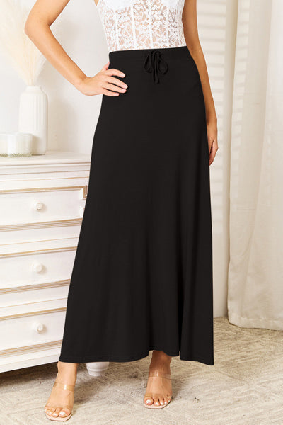 Eleganter Bohemian Maxi Rock mit Kordelzug