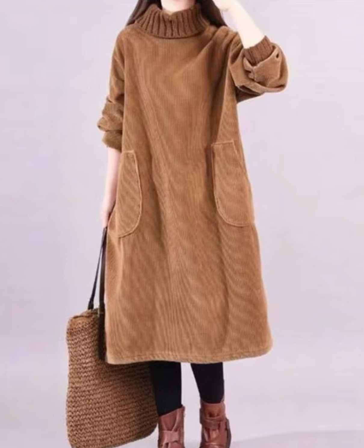 Bequemes Warmes Winterkleid für Große Größen