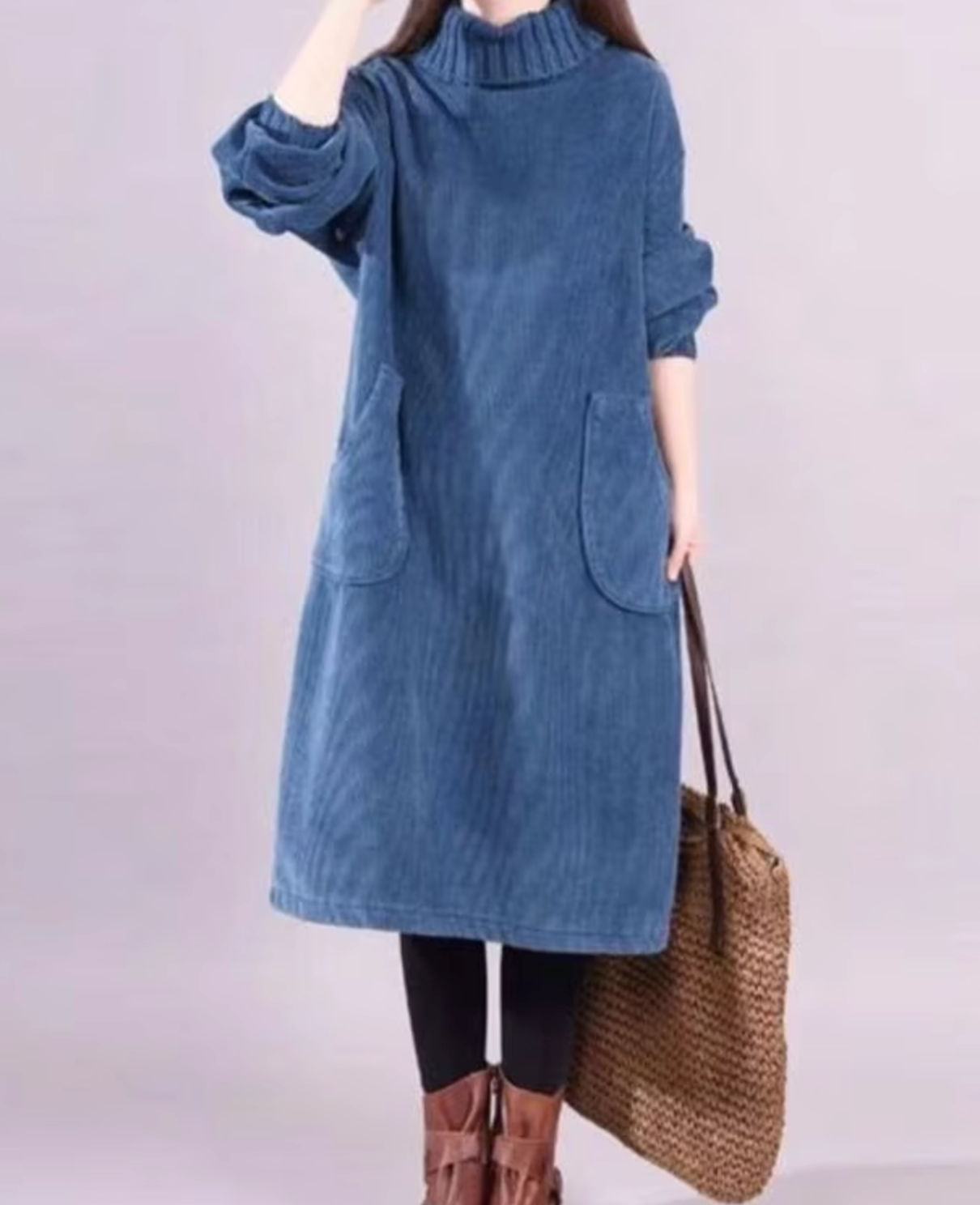 Bequemes Warmes Winterkleid für Große Größen