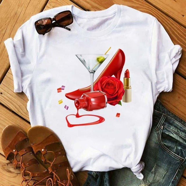 Avelena | Kawaii Roségold Weinglas T-Shirt
