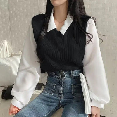 Avelena | Einzigartige Zweiteilige Polo-Bluse für Frauen