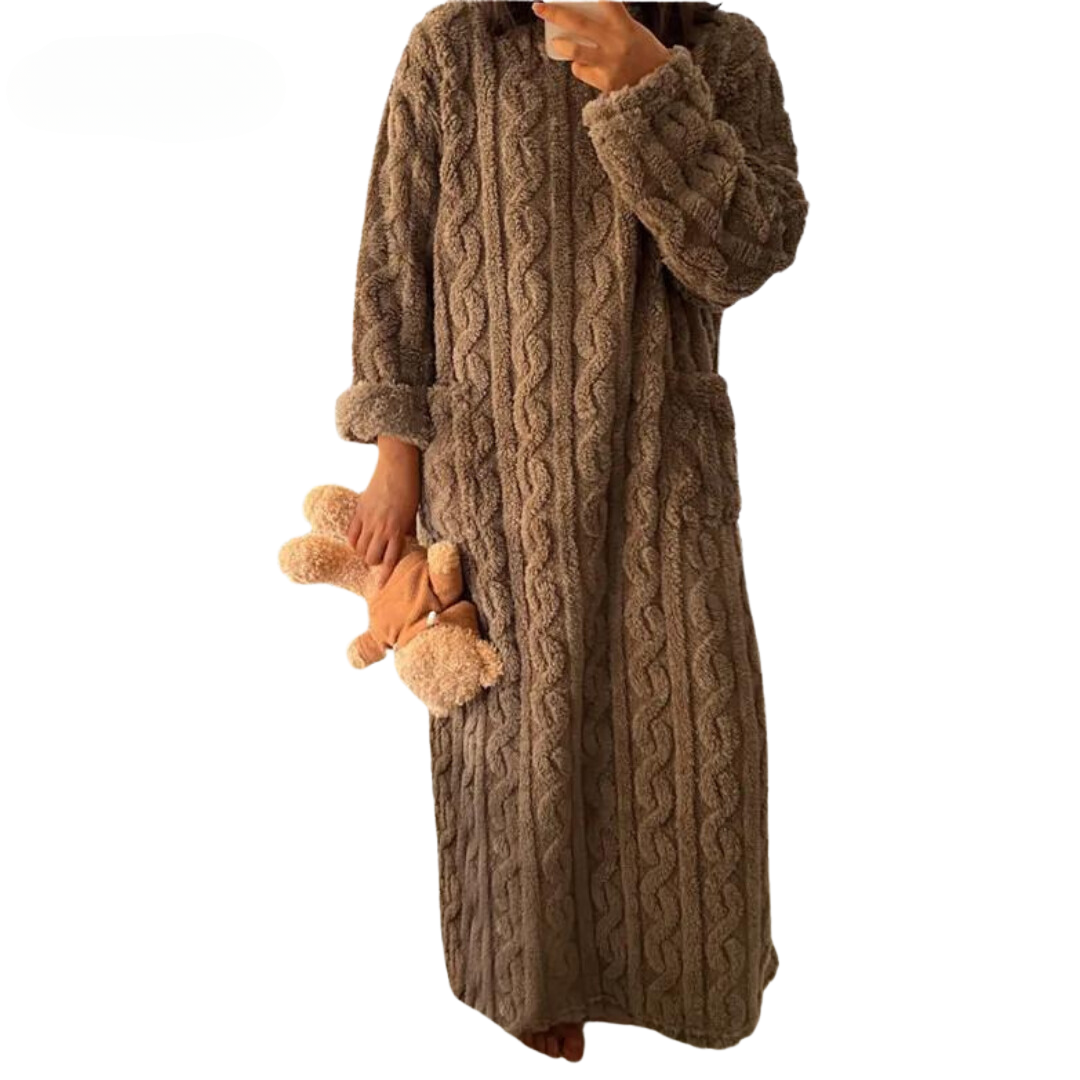 Kuscheliges Pulloverkleid aus Kabelstrick für Frauen