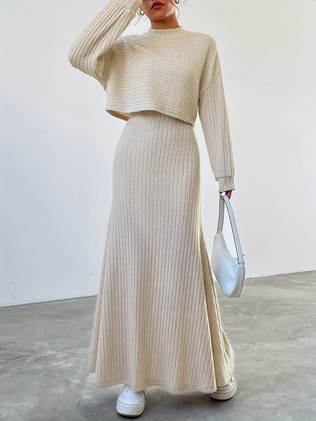 Elegantes Maxi Kleid und Top Set für Frauen