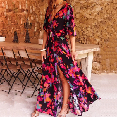 Elegantes Wickel-Maxikleid für jeden Anlass