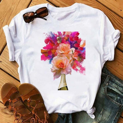 Avelena | Kawaii Roségold Weinglas T-Shirt