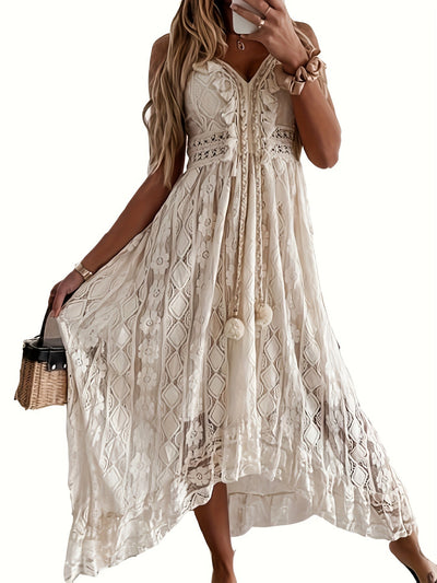 Elegantes V-Ausschnitt Maxikleid Damen für den Sommer