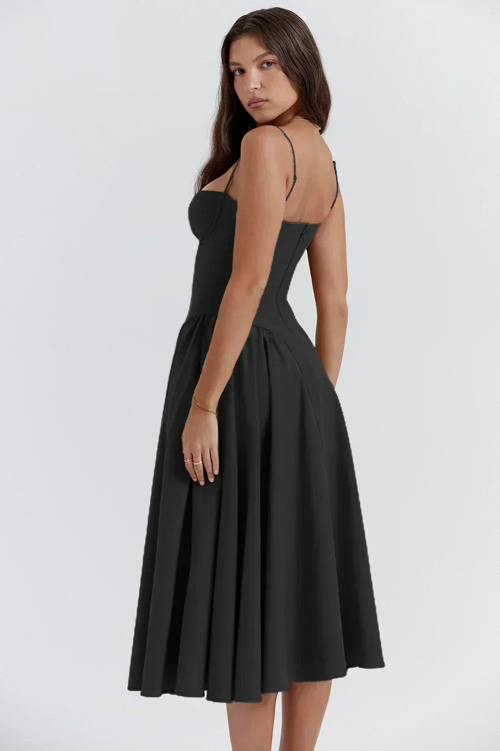 Vintage Sommerkleid für Damen – Elegant mit Spaghettiträgern