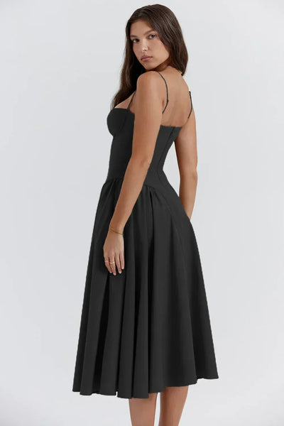 Vintage Sommerkleid für Damen – Elegant mit Spaghettiträgern