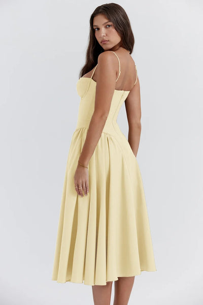 Vintage Sommerkleid für Damen – Elegant mit Spaghettiträgern