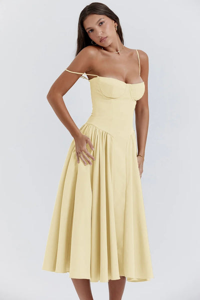 Vintage Sommerkleid für Damen – Elegant mit Spaghettiträgern