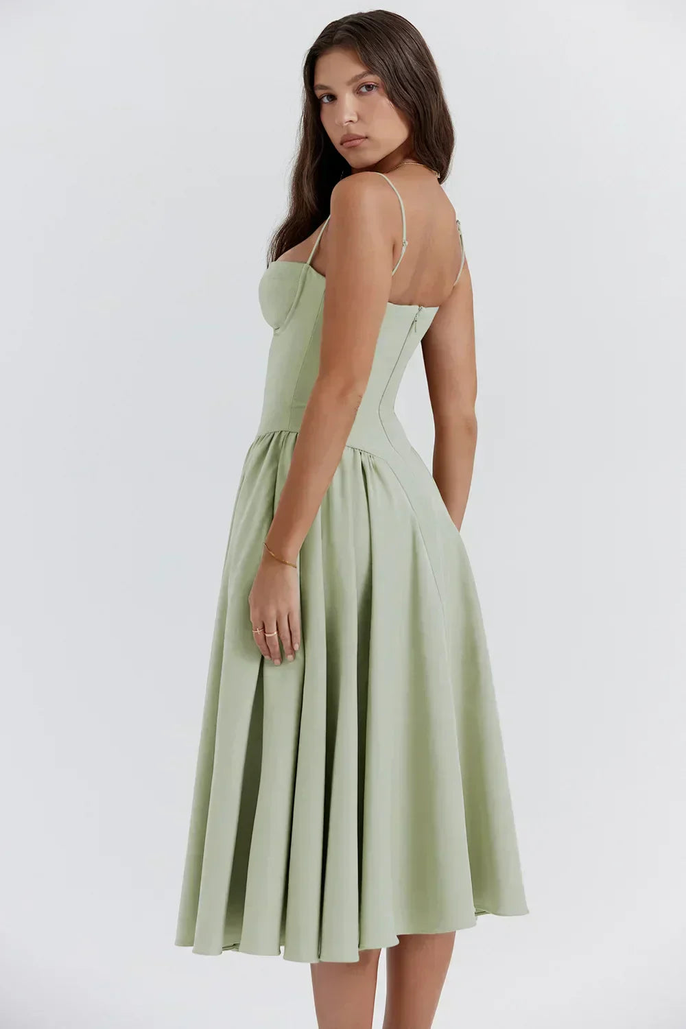 Vintage Sommerkleid für Damen – Elegant mit Spaghettiträgern