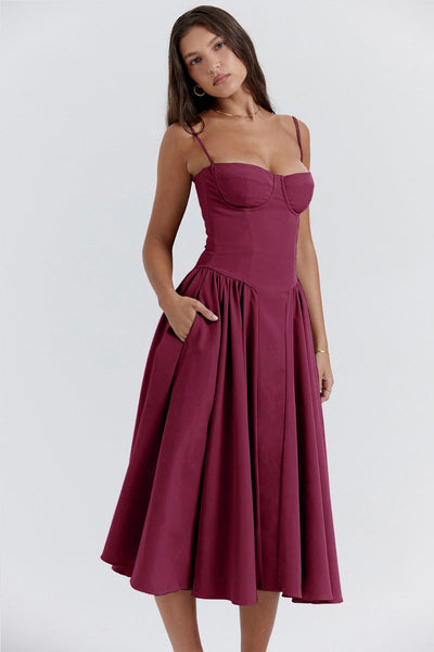 Vintage Sommerkleid für Damen – Elegant mit Spaghettiträgern