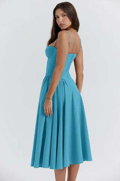 Vintage Sommerkleid für Damen – Elegant mit Spaghettiträgern