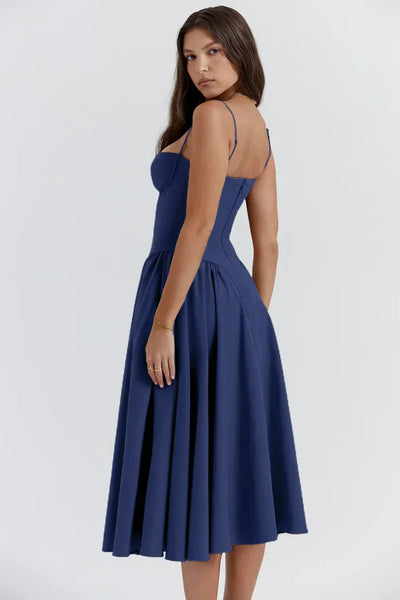 Vintage Sommerkleid für Damen – Elegant mit Spaghettiträgern
