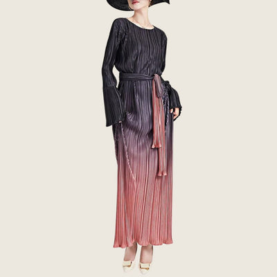 Elegantes Plissiertes Kleid mit Farbverlauf