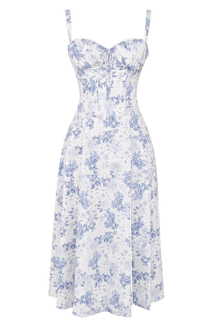 Floral Kleid | Elegant sommer sleeveless Midi Frauenkleid