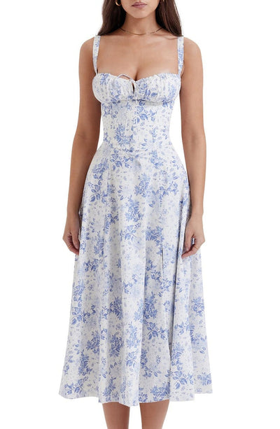 Floral Kleid | Elegant sommer sleeveless Midi Frauenkleid