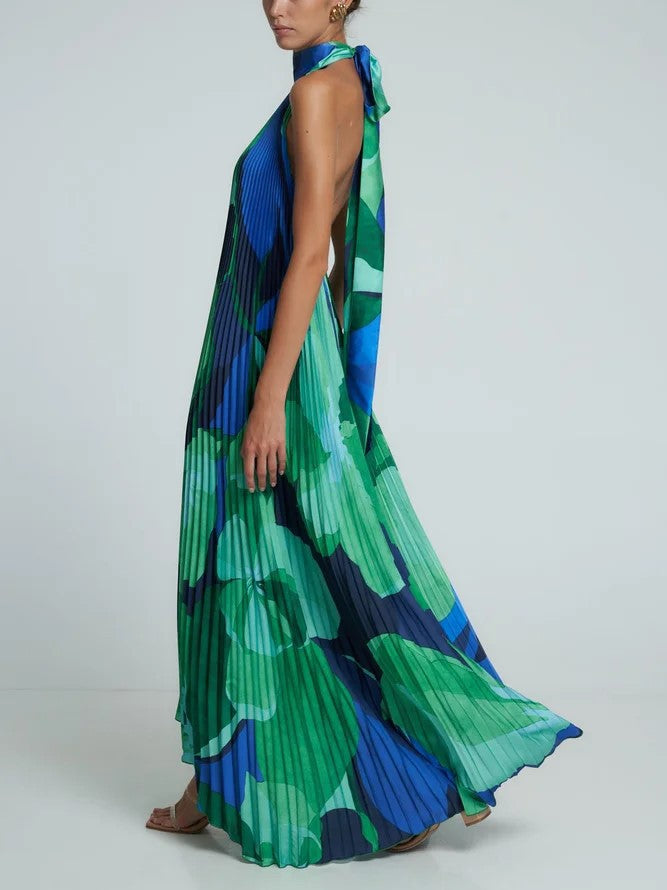 Elegantes Tiefes V-Ausschnitt Schwingkleid für Damen