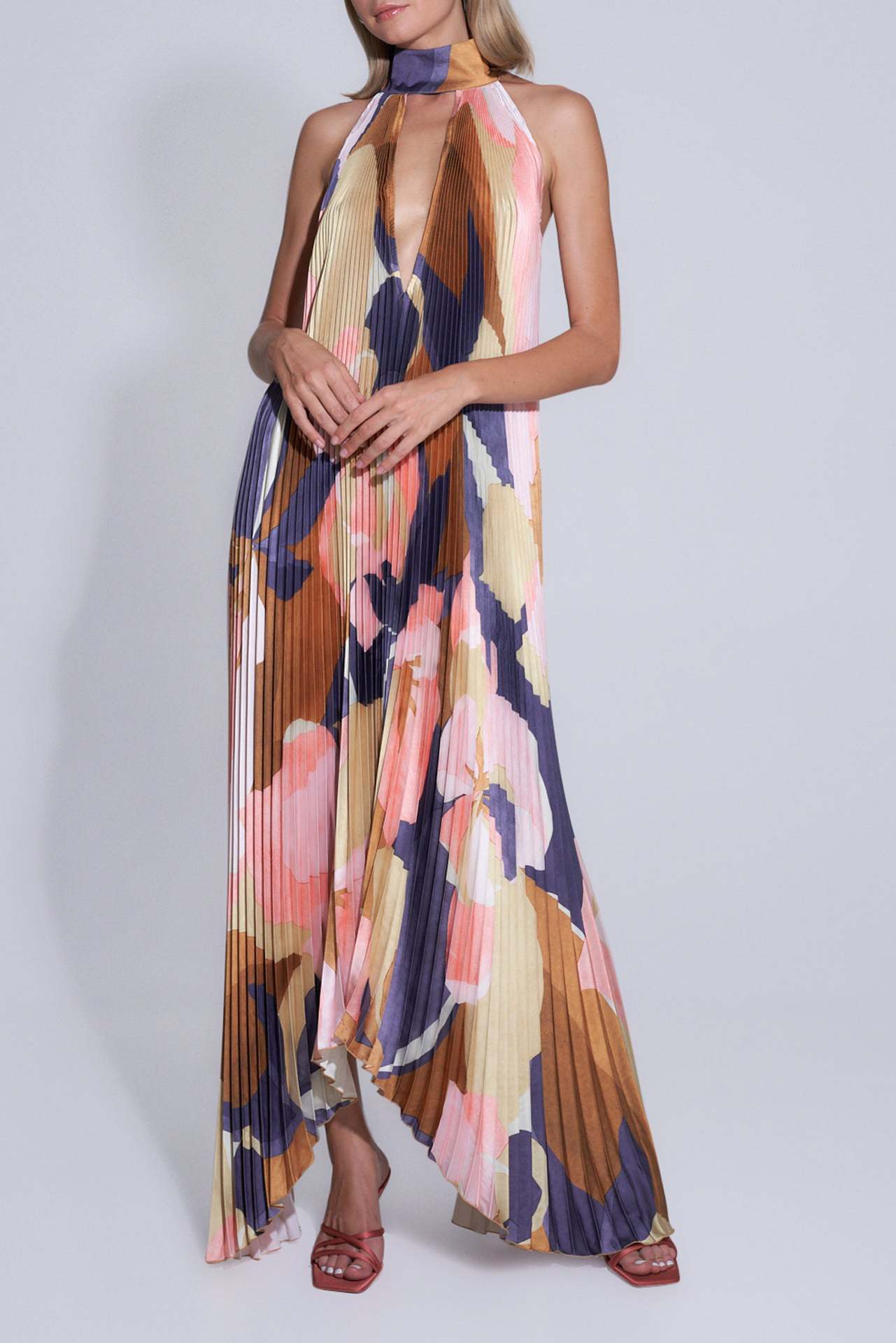 Elegantes Tiefes V-Ausschnitt Schwingkleid für Damen
