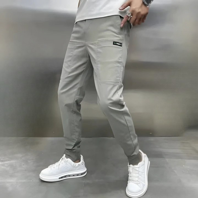 Cargohose für Herren - Slim Fit Stretch Stoffhosen Mit Taschen