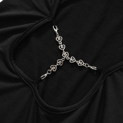 Elegantes Rückenfreies Maxikleid mit Kettendetail