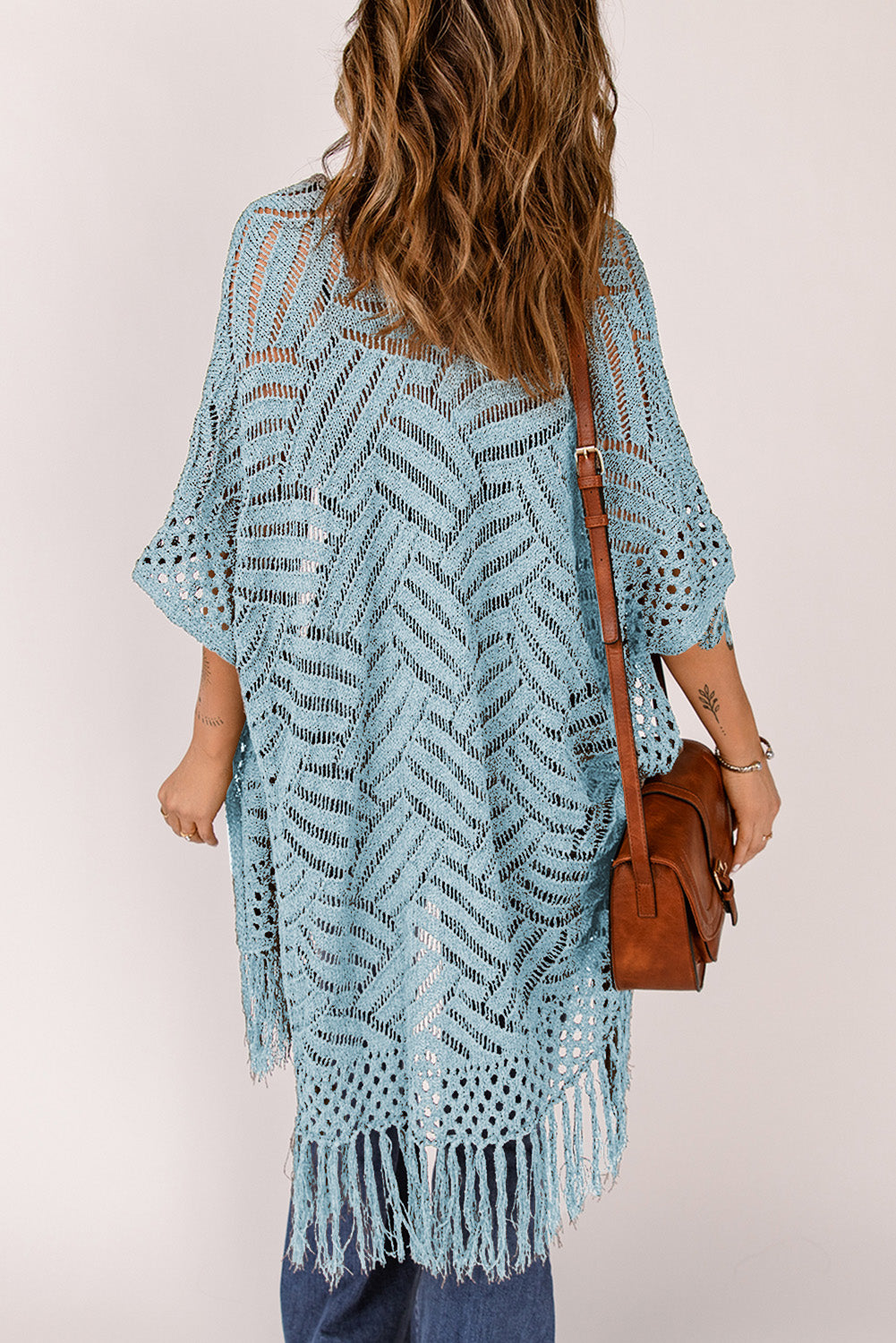 Gehäkelte Strickjacke | Fransen-Details | Boho-Chic