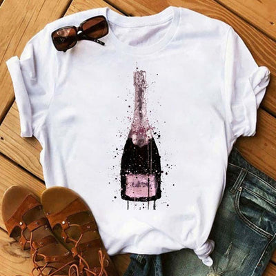 Avelena | Kawaii Roségold Weinglas T-Shirt