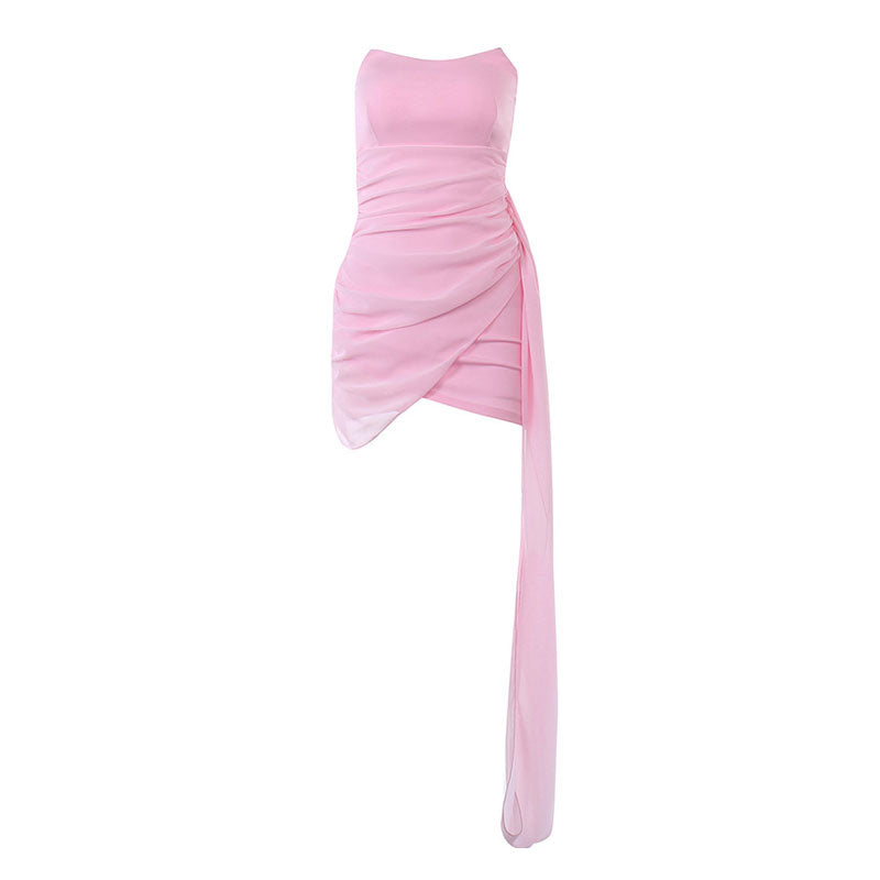 Elegantes Schulterfreies Maxikleid mit Raffung