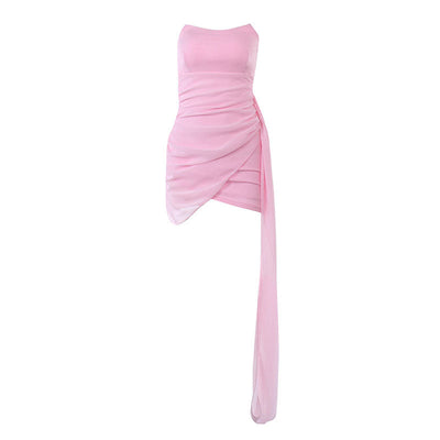 Elegantes Schulterfreies Maxikleid mit Raffung